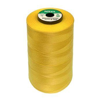 Нитка швацька 100% PE 40/2 кол S-506 жовтий (боб 4000ярдів/12боб/120боб) NITEX 325755 фото