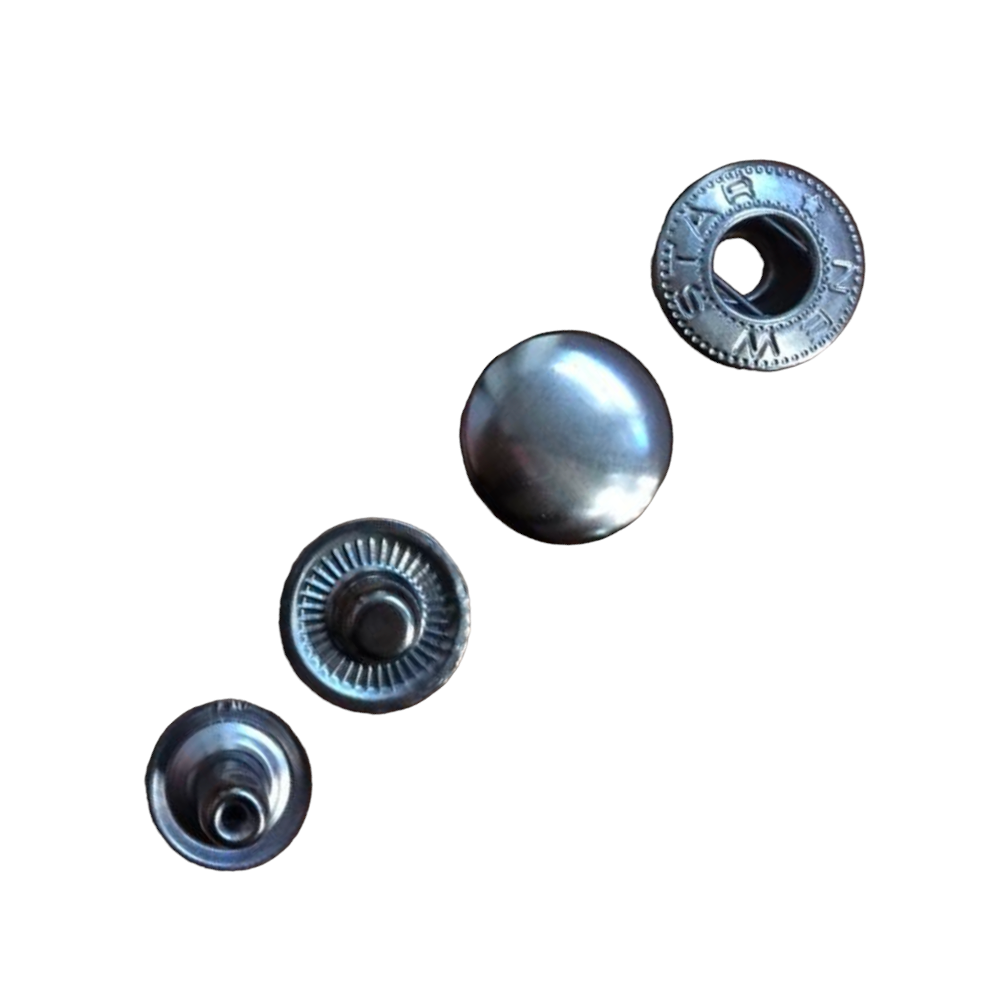Кнопка L-12 ALFA (спіральна) кол чорний нікель сталь 12,5мм (уп 1440шт) К-08 NewStar 283100 фото