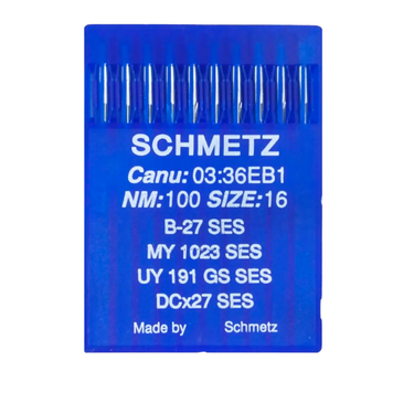 Голки Schmetz DCx27 №100/16 SES (пак 10шт) 211637 фото
