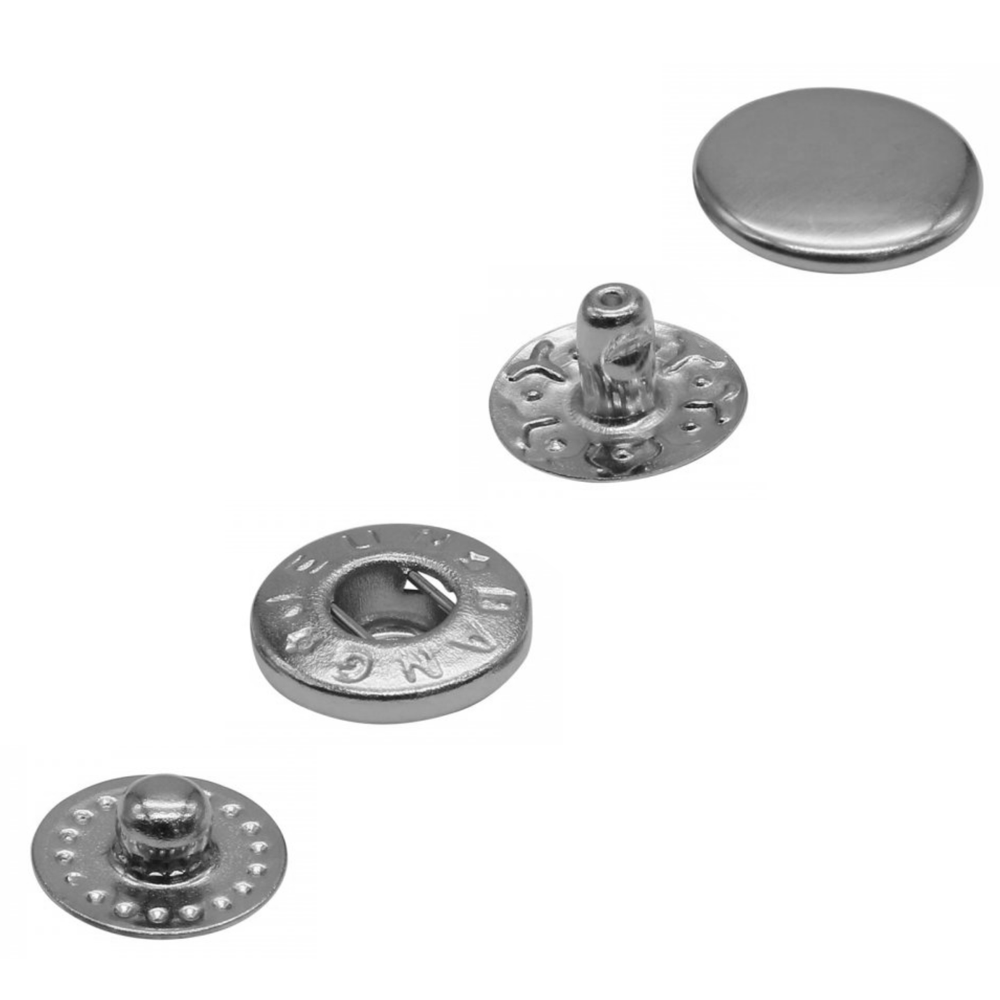 Кнопка L-10 ALFA (спіральна) кол нікель сталь 10мм (уп 1440шт) K-38 NewStar 283095 фото