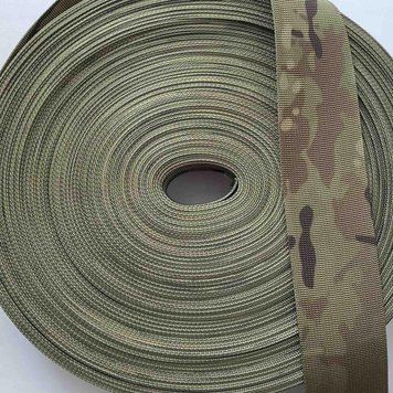 Стропа 100% Поліамід 50мм кол камуфляж мультикам 39г/м (боб 50м) 327800 фото