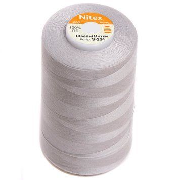 Нитка швацька 100% PE 50/2 кол S-204 сірий (боб 4000ярдів/12боб/120боб) NITEX 326074 фото