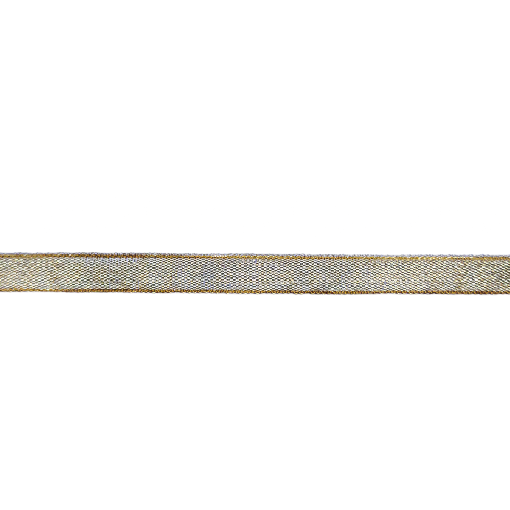 Стрічка металізована 10мм кол золотий (рул 36ярд=32,9м) МН 169688 фото