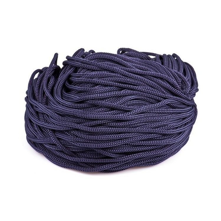Шнур для одежды круглый 5мм цв синий темный (уп 100м) 5-15