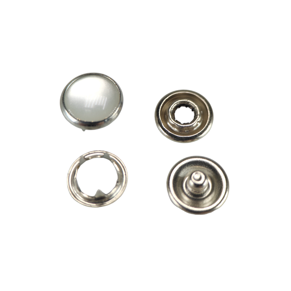 Кнопка BABY трикотажна (сорочкова) кол нікель нерж 9,5 мм зі вставкою перлини(уп 288,1440 шт) КР-04 088612 фото