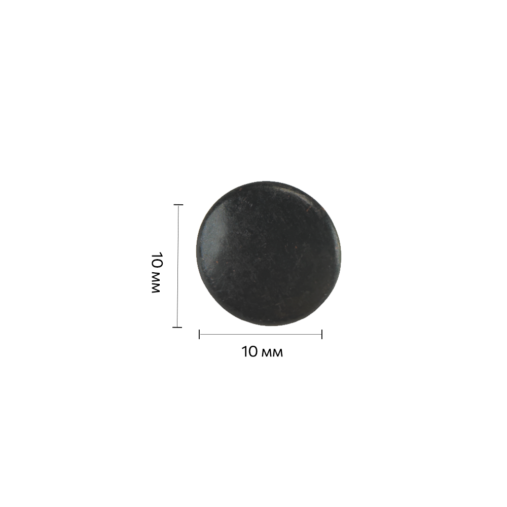Кнопка L-10 ALFA (спіральна) кол нікель+чорний сталь 10мм (уп 720,1440шт) 054132 фото