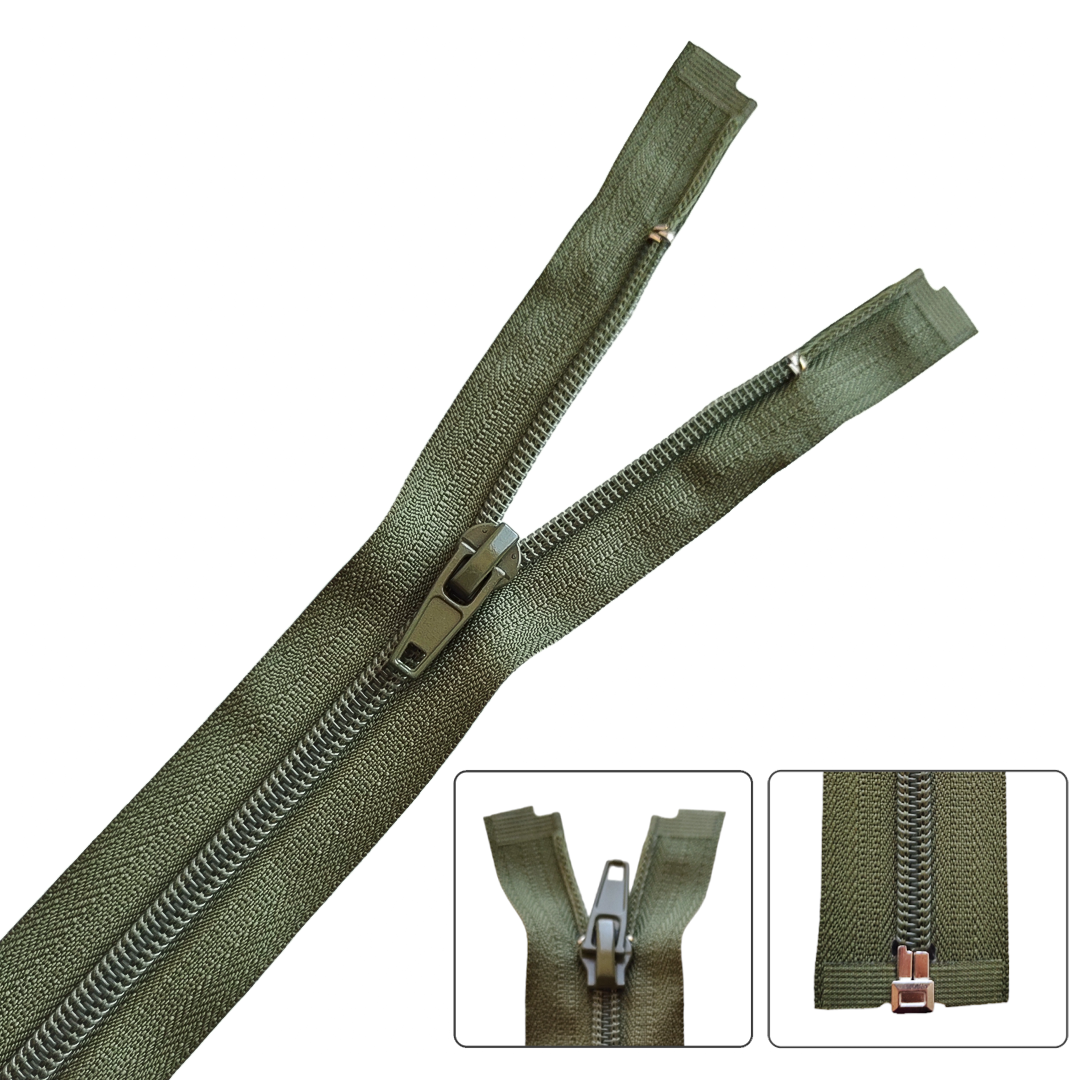 Блискавка спіральна №6 (СП6) роз'єм 40см S-566 хакі пуллер косий МО ZIP 326651 фото