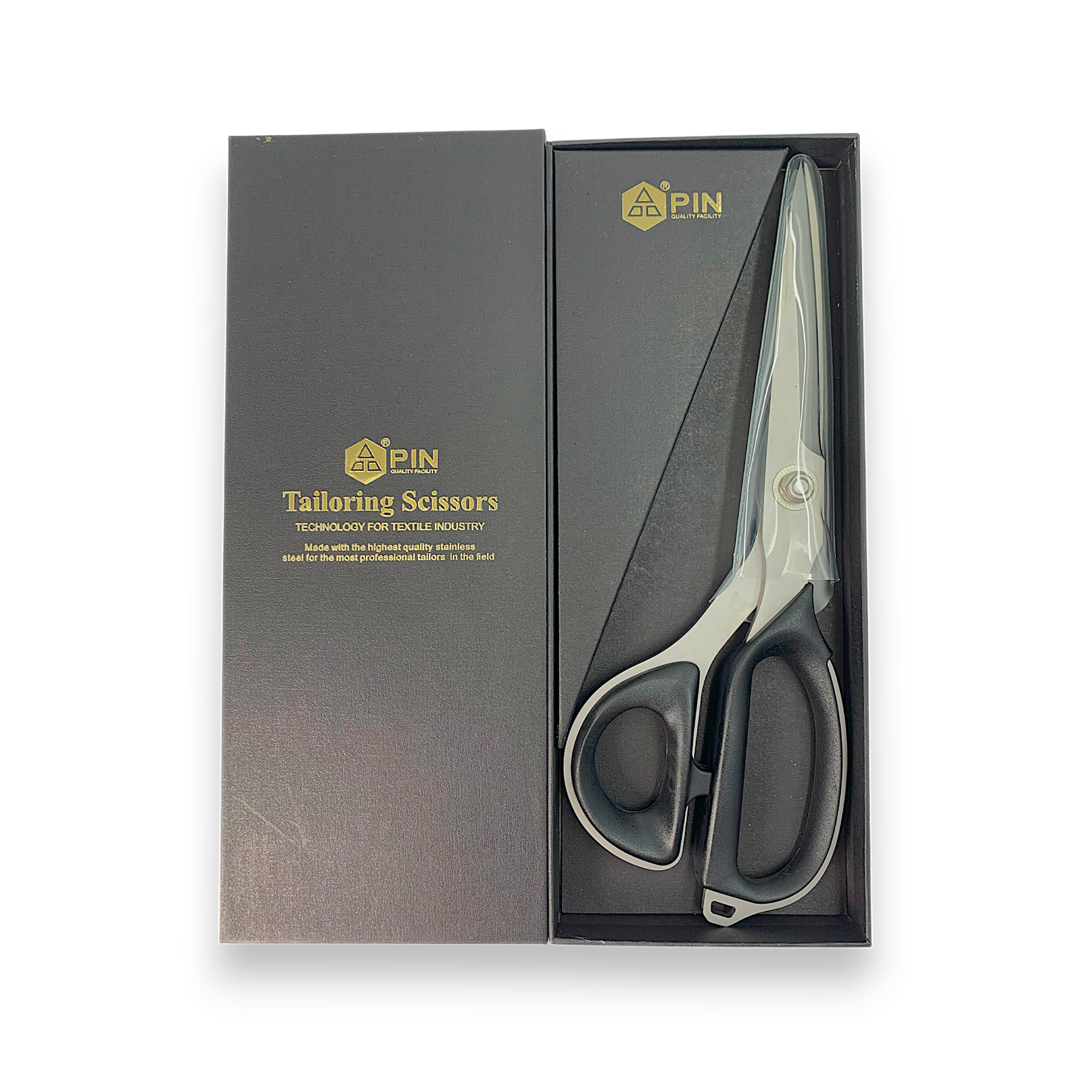 Ножиці PIN 250мм кравецькі (нерж. сталь) 10"/7250 чорна ручка 328877 фото