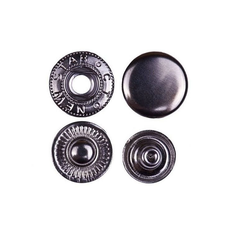 Кнопка L-15 ALFA (спіральна) кол чорний нікель сталь 15мм (уп 720шт) К-09 215224 фото