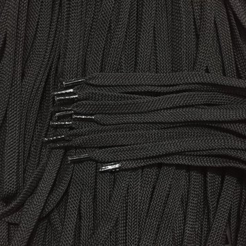 Шнурки плоские з запаяними кінцями кол чорний 150см (уп 50пар)Ф 320445 фото
