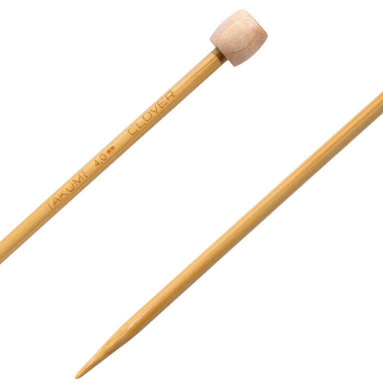 Спиці в'язальні бамбукові "Takumi" прямі з фіксаторами 4,0мм х 33см (уп 2шт) (арт.3739) 320962 фото