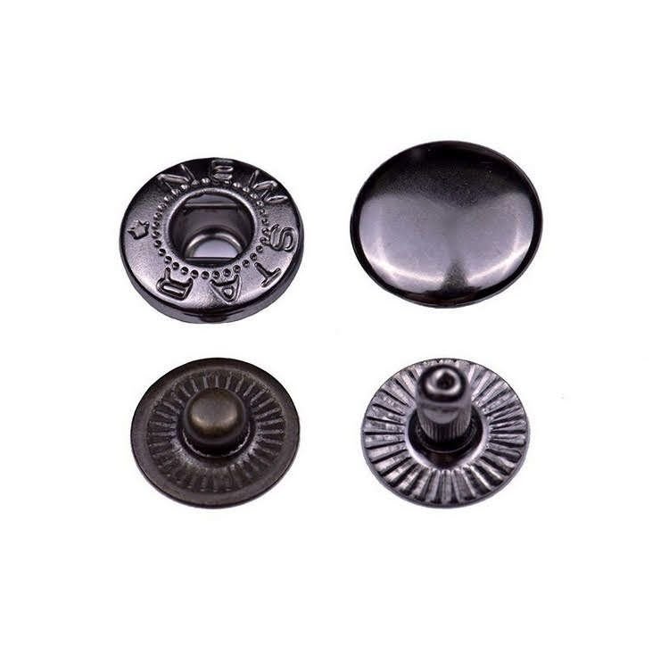 Кнопка L-12 ALFA (спіральна) кол чорний нікель сталь 12,5мм (уп 1440шт) К-08 189295 фото