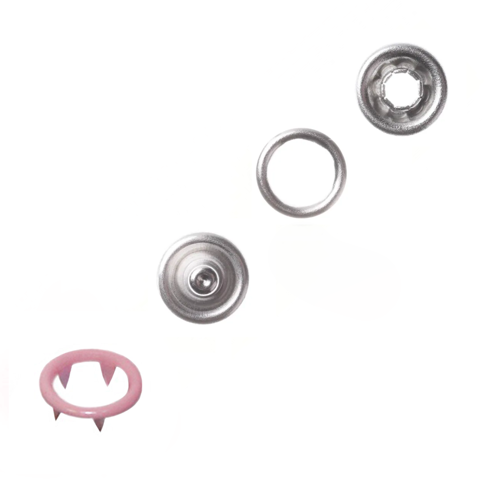 Кнопка BABY трикотажна (сорочкова) нерж 9,5мм кільце кол 133 рожевий (уп 1440шт) NewStar 318077 фото
