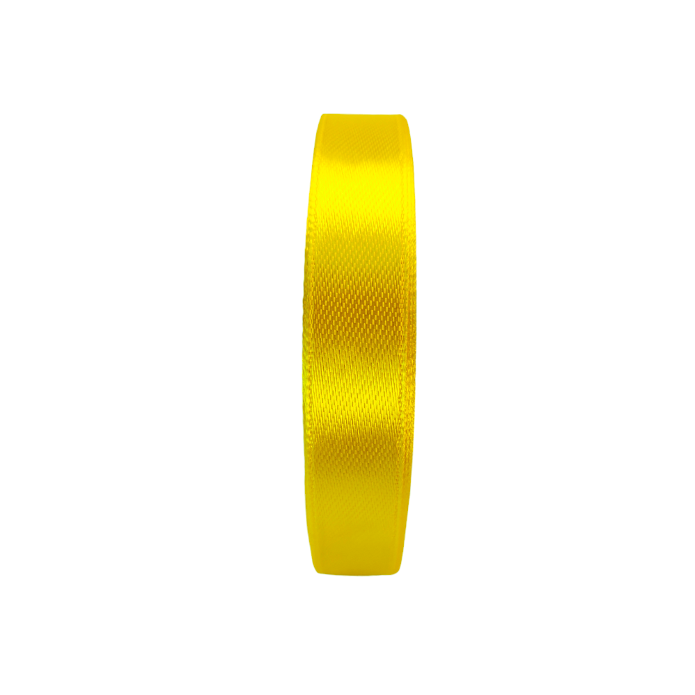Стрічка атласна 12мм кол 132 жовтий (уп 25м) U 328046 фото