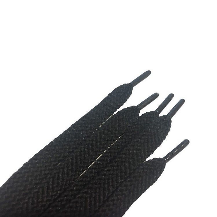 Шнурки плоские з запаяними кінцями кол чорний 100см (уп 50пар) 318026 фото