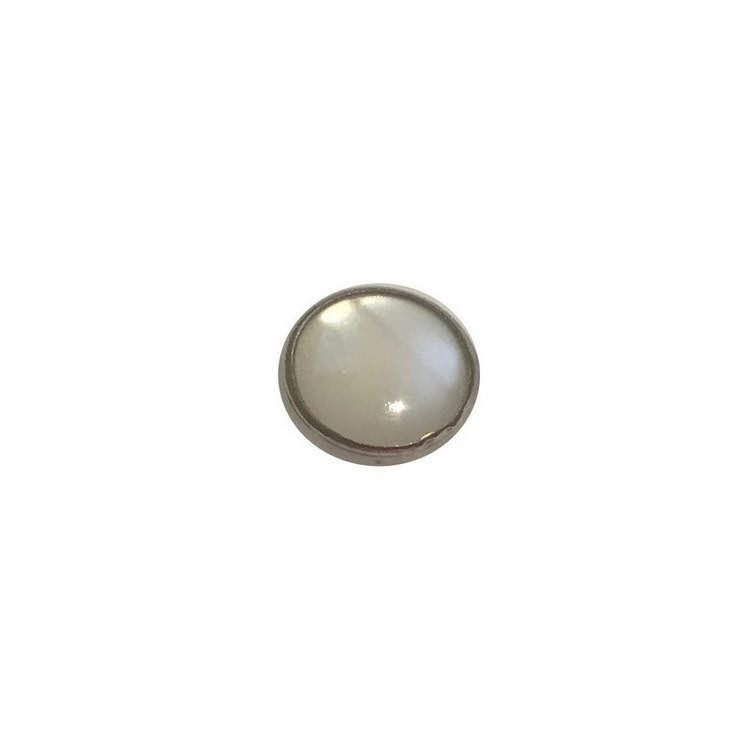 Кнопка BABY трикотажная (рубашечная) цв никель нерж 9,5мм со вставкой жемчуг (уп 180шт) Veritas