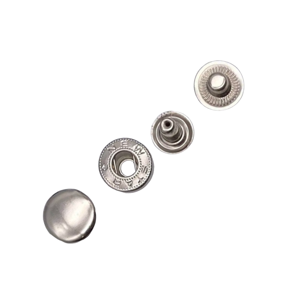 Кнопка L-15 ALFA (спіральна) кол нікель сталь 15мм (уп 720шт) К-01 NewStar 283101 фото