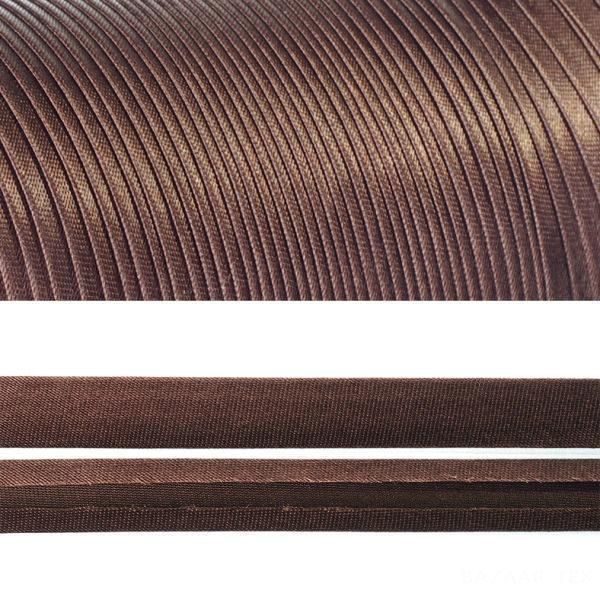 Коса бейка атласна кол 077 (299АР) коричневий середній (боб 131,6м) Valetta 005981 фото