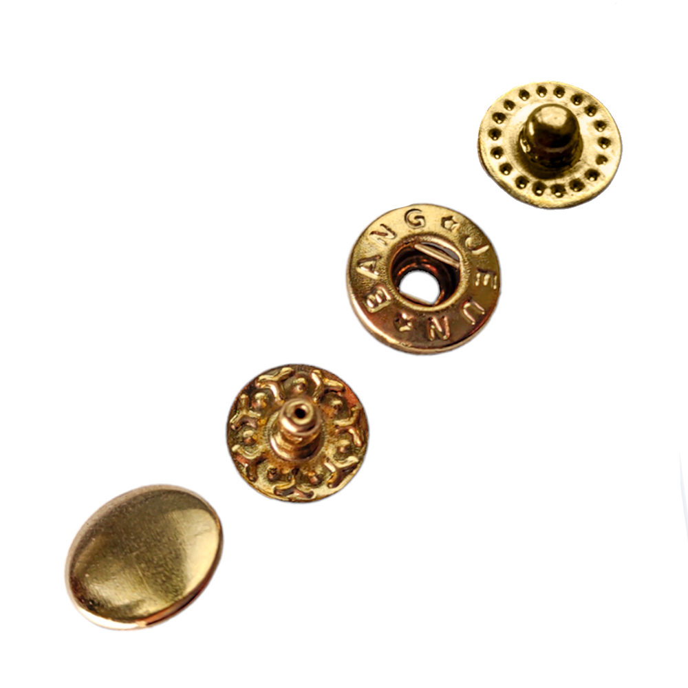 Кнопка L-10 ALFA (спіральна) кол золото сталь 10мм (уп 720шт) K-37 Strong 287772 фото