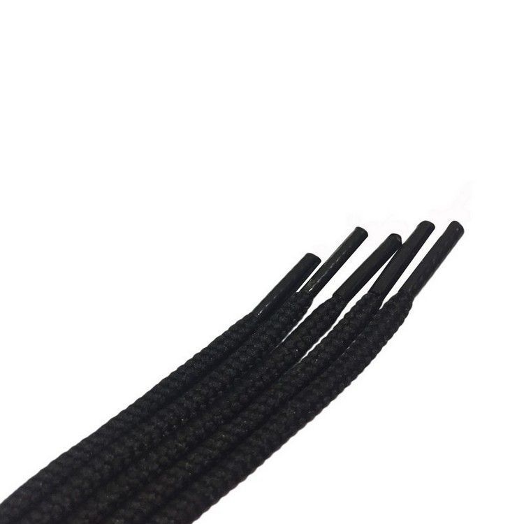 Шнурки тонкие х/б з запаяними кінцями кол чорний 80см (уп 50пар) 318023 фото