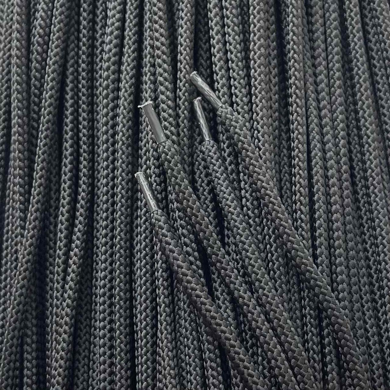 Шнурки товсті з запаяними кінцями кол чорний 150см (уп 50пар)Ф 322365 фото
