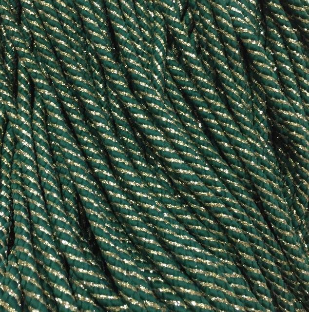 Шнур для одягу з наповнювачем 8мм кол зелений з золотим (уп 100м) Ф 322742 фото
