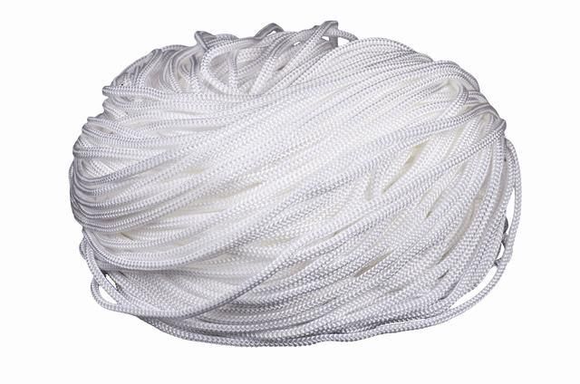 Шнур для одягу круглий 5мм кол S-501 білий (уп 100м) 324608 фото