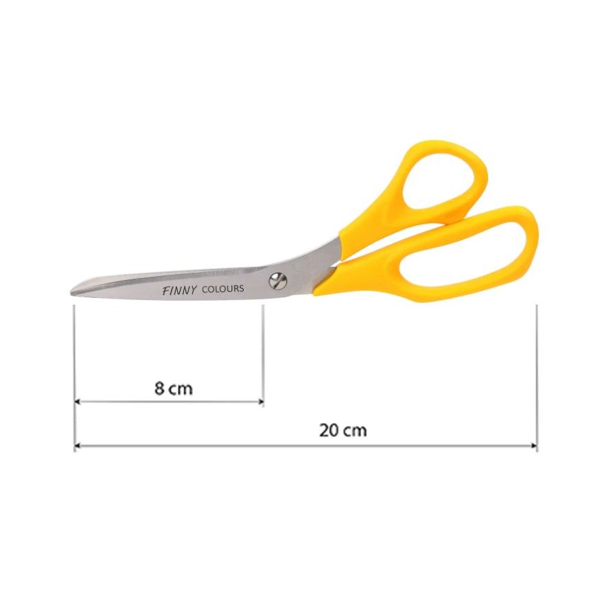 Ножиці 200мм (8") універсальні з гострими кінцями кол жовтий "Kretzer" FINNI 762220-f611 327463 фото